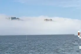 汕头网友拍下海市蜃楼？回应：建筑都是真的，只是雾挡住了图片