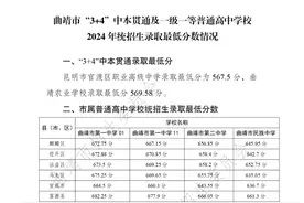 曲靖一中录取最低分为666.80分！曲靖市“3+4”中本贯通及一级一等普通高中学校2024年统招生录取最低分数情况公布图片
