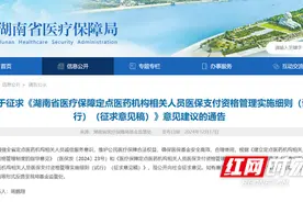 湖南省医保局就医药机构相关人员医保支付资格管理实施细则征求意见图片