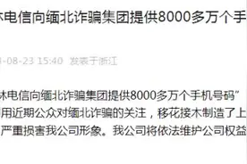 向缅北提供8000万个手机号？吉林电信回应→图片