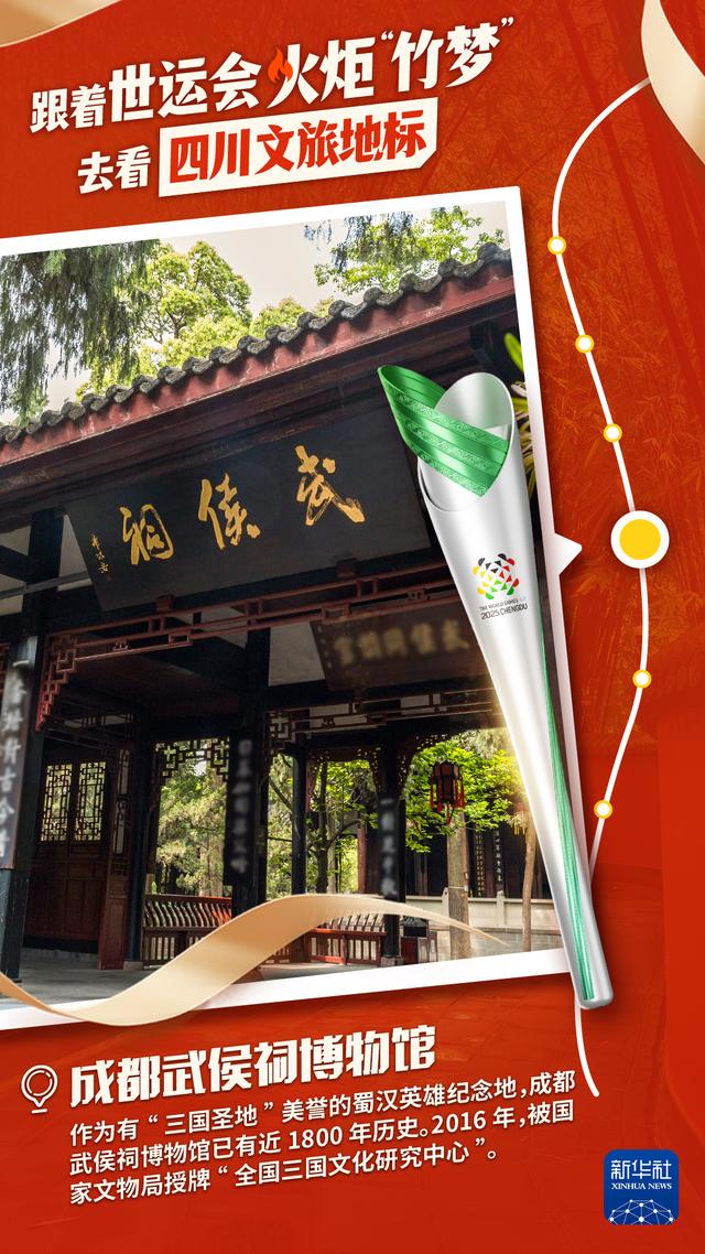 创意海报｜跟着世运会火炬“竹梦”，去看四川文旅地标