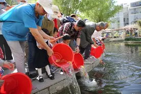 曾是老舍笔下龙须沟，如今这里放生金鱼纪念回迁图片