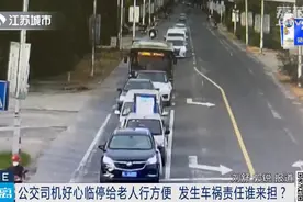 公交临停，镇江一老人下车被撞！图片