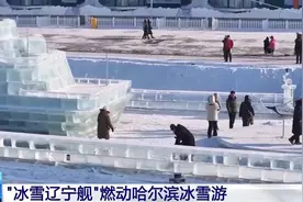 哈尔滨又整活了！这回是上新“冰雪辽宁舰”图片