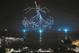大漠大万架无人机国庆演出引热潮图片