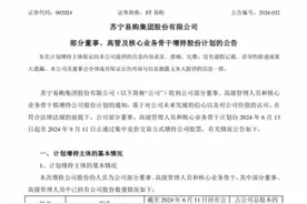苏宁易购：31名高管集中竞价交易方式增持公司股票图片