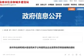 泉州市住房和城乡建设局关于公布建筑业企业资质动态核查结果的通知图片