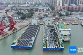 春运收官 琼州海峡两艘甲板货船共运输12.03万新能源车过海图片
