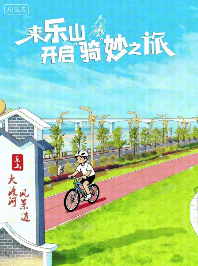 AI海报丨来乐山，开启 “骑” 妙之旅！