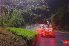 洒水车深夜穿梭城区送去“生命之水” 四川泸州400余名绿化工人昼夜抗旱让绿植过“烤”关图片