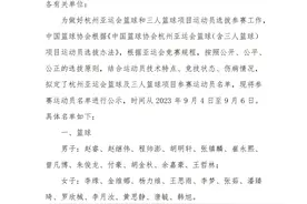 杭州亚运会篮球项目中国队名单公布图片