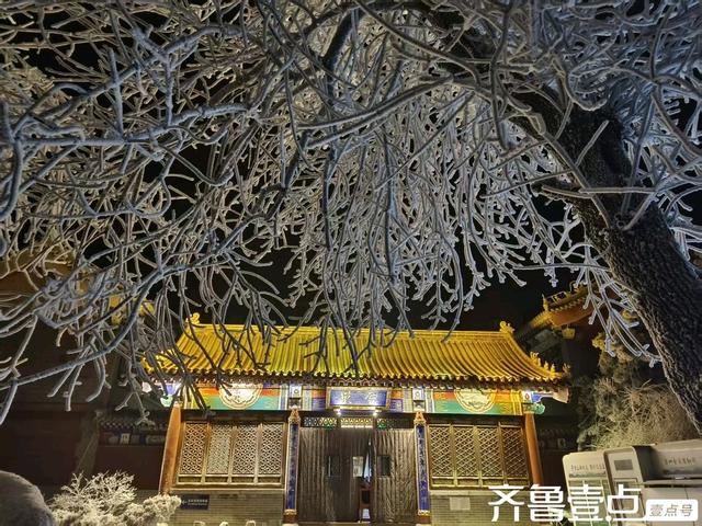 泰山雾凇的梦幻之夜