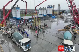张靖皋长江大桥锚碇地连墙施工全部完成图片