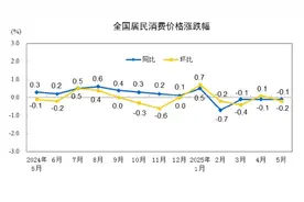 5月CPI同比下降0.1%，核心CPI同比涨幅扩大图片