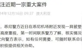 悉尼机场附近发现女性碎尸，死者为中国移民！中领馆最新回应：高度重视！图片