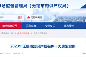 2023年江苏无锡市知识产权保护十大典型案例图片