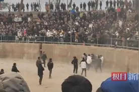 云南一斗牛比赛现场多人大打出手，有伤者被抬走，当地：第一时间终止了活动图片