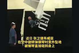 张卫健彩排意外：从半空坠地，钢琴重压图片