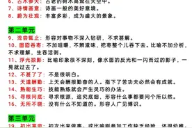 四年级下册语文：全册成语及解释大全，寒假预习必备学习图片