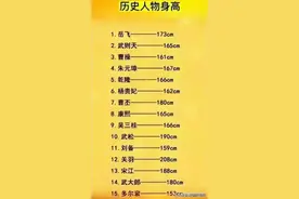 历史人物身高，有人整理出来了图片