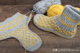 冷冬里保暖鞋袜织起来，提花地板鞋袜教程，学会了给家人织几双图片