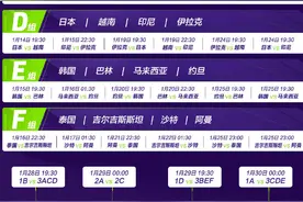亚洲杯完整赛程公布！国足1月13日首战塔吉克斯坦图片