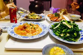 儿子带女朋友回家，今晚准备的四菜一汤图片