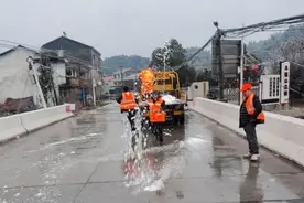 清理雪后树木断枝，保障道路安全畅通！图片