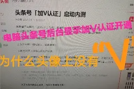 头条号后台已经显示开通加V认证，图像上却没有V.原来问题在这儿视频封面
