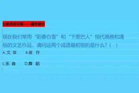 公考：阳春白雪 和下里巴人，最初的意思是指代什么？视频封面
