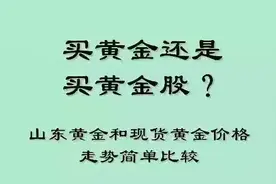 买黄金还是买黄金股？先看山东黄金财报，再比较金价和股价的走势视频封面