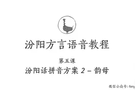 【汾阳方言语音教程】第五课 - 汾阳话拼音方案 <2> 韵母视频封面