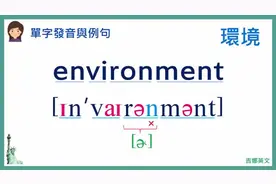 【中英双语】单字发音与例句：environment(环境)