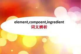 element，component和ingredient都有“部分”的意思，区别何在？