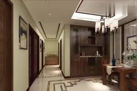 这个新中式太美了，客厅漂亮极了！最满意玄关柜的设计，真实用！