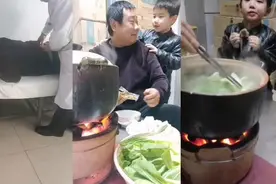 外甥大诚心疼舅舅腰间盘突出，大诚哭了，给舅舅一个吻太懂事了