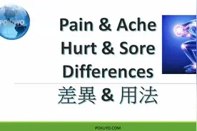Pain, Ache, Hurt, Sore在表达疼痛时有什么差异及用法?视频封面