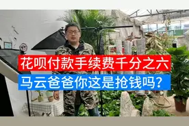 马云同学你的吃相是不是难看了点，花呗付款收千分之六的服务费！视频封面