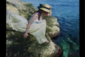 河边的少女，来自俄罗斯画家 Vladimir Volegov 油画绘画过程视频封面