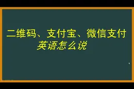 “二维码、支付宝、微信支付”用英语怎么说？学会了不落伍视频封面
