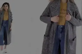 时尚街拍，秋款款复古长款大衣搭配修身牛仔裤，女神范十足！视频封面