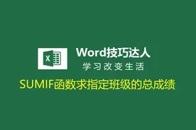 【Excel】SUMIF函数求指定班级的总成绩，条件求和超简单！