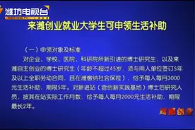 来潍坊创业就业大学生可申领生活补助视频封面