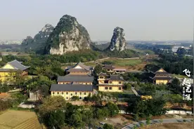 航拍广西贵港千年古刹南山寺又名景祐禅寺视频封面
