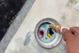 如何调出画云的颜色#会意水墨画 #创意山水画 #名人名家书画商城