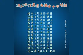 2022年江苏省13市中考时间安排 #南京中考 #无锡中考 #徐州中考