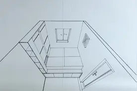 两点透视俯视图手绘全过程，不一样的视觉效果，儿童房榻榻米