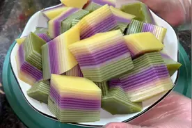 广东美食彩虹马蹄千层糕，色泽鲜艳好治愈视频封面