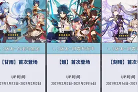 【原神】所有up角色时间，你是哪个版本入的坑？#流风眷堇庭