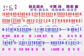 经典歌曲《抹去泪水》动态简谱*.🌙(´-ωก`)晚安  ѕку ιѕ